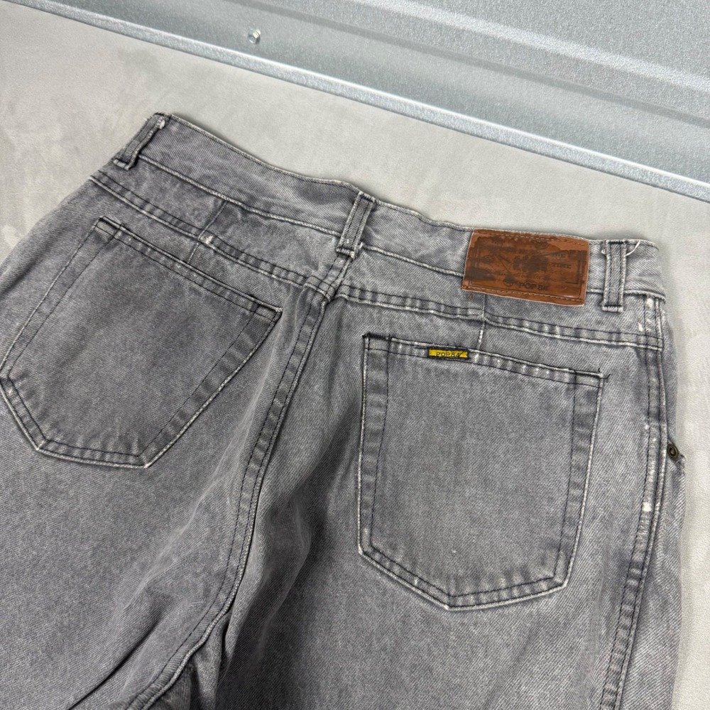 90s Mens POP84 Acid Wash Tapered Relaxed Fit Grey Denim Jeans Size 40 - Picture 2 of 9